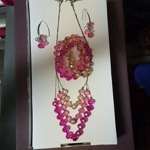 3 piece pink jewelry set from ny@co